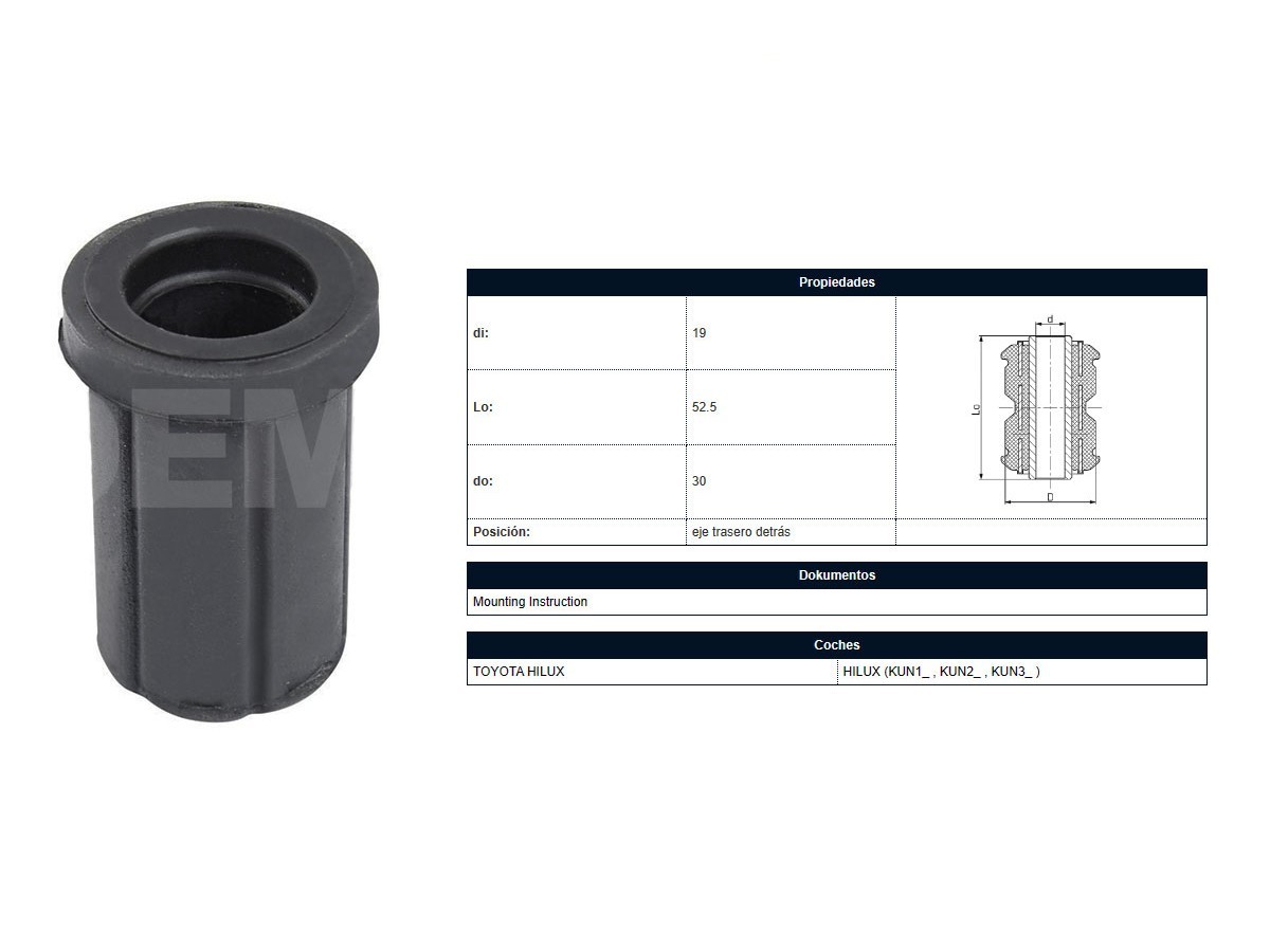 Buje Tra Toyota Hilux 04-15 Der/Izq