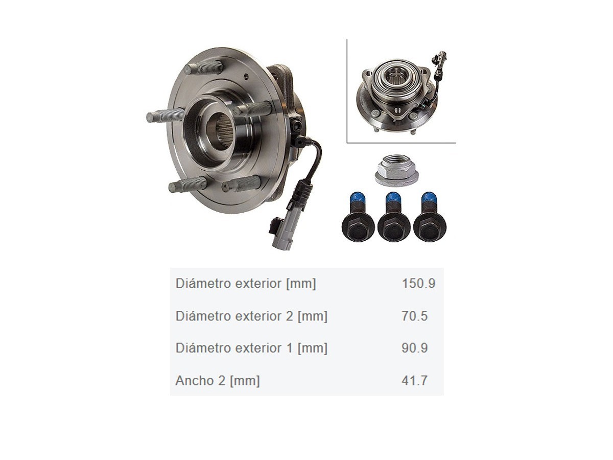 Rueda Delantera Maza Chevrolet Captiva 06-16 int.Ø33x ext.Ø151x87