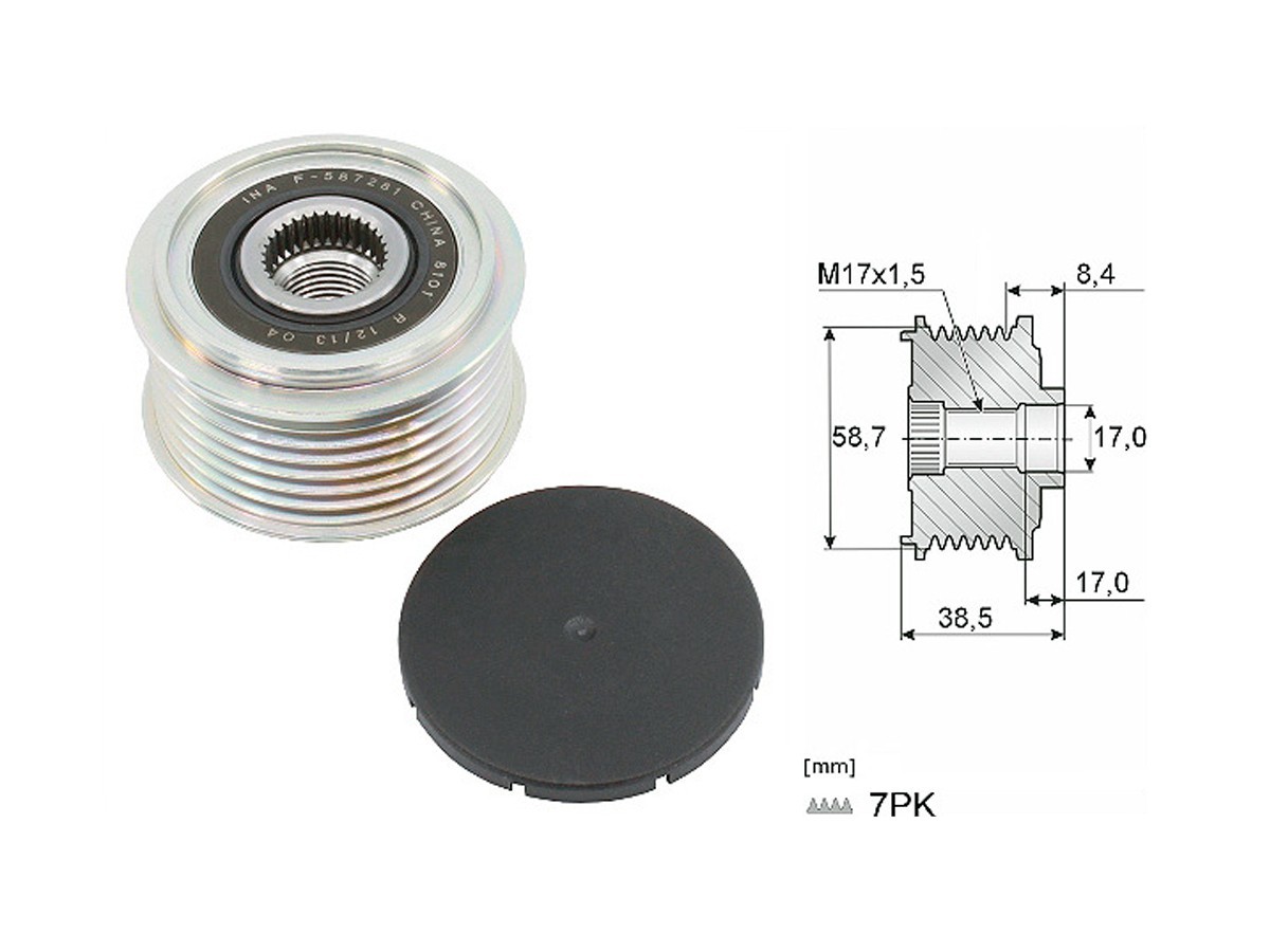 Polea Alternador Marcha Libre Alt Ford Ranger 4X4/Ranger 4X2  Mazda Bt50/Bt50 4X4 12-25
