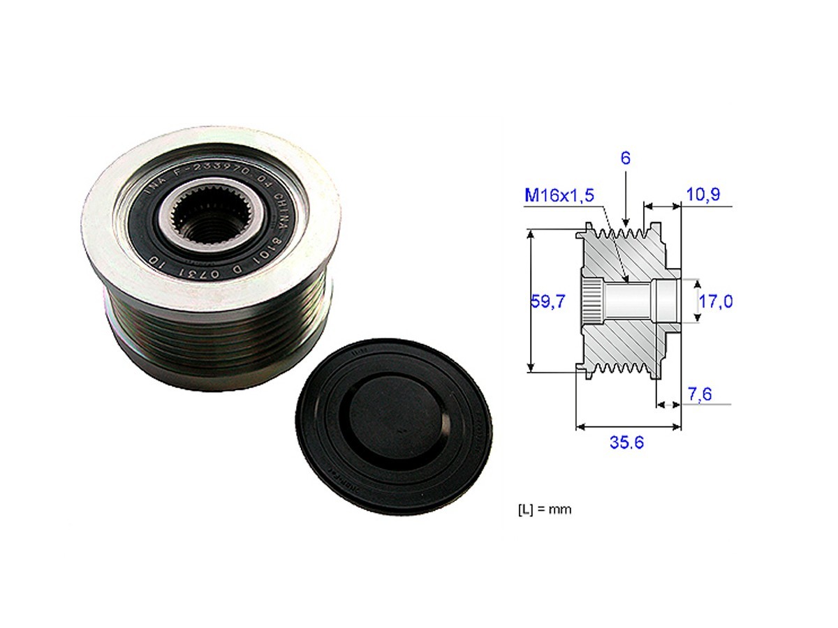 Polea Alternador Marcha Libre Hyundai Tucson  Kia Carens/Sportage 04-25