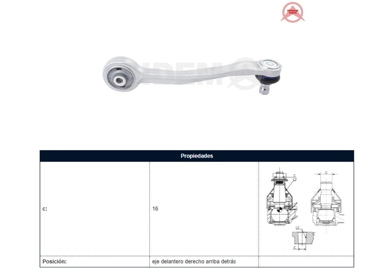 Brazo De Suspension Del Audi A4/Q5 08-17 Der