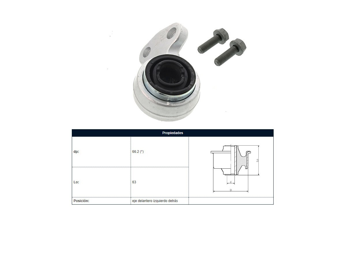Soporte Parilla Del  BMW 323I (E46)/318I (E46)/320D (E46)/320I (E46)/330 Ci (E46)/328I (E46)/330Xd (E46) 96-09 Der