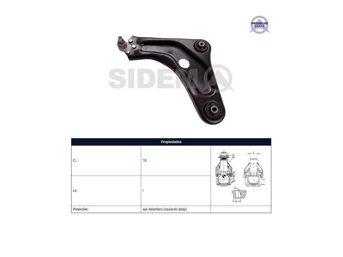Parilla Suspension Del Citroen C-Elysee, Peug 301 12-25 Izq