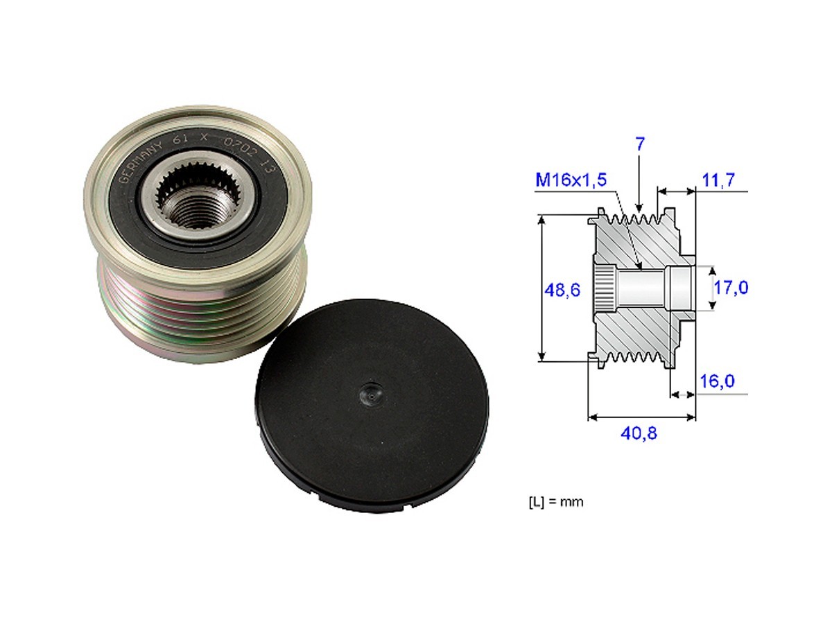 Polea Alternador Marcha Libre Alt Renault Clio/Captur/Sandero/Duster/Master/Oroch 11-25