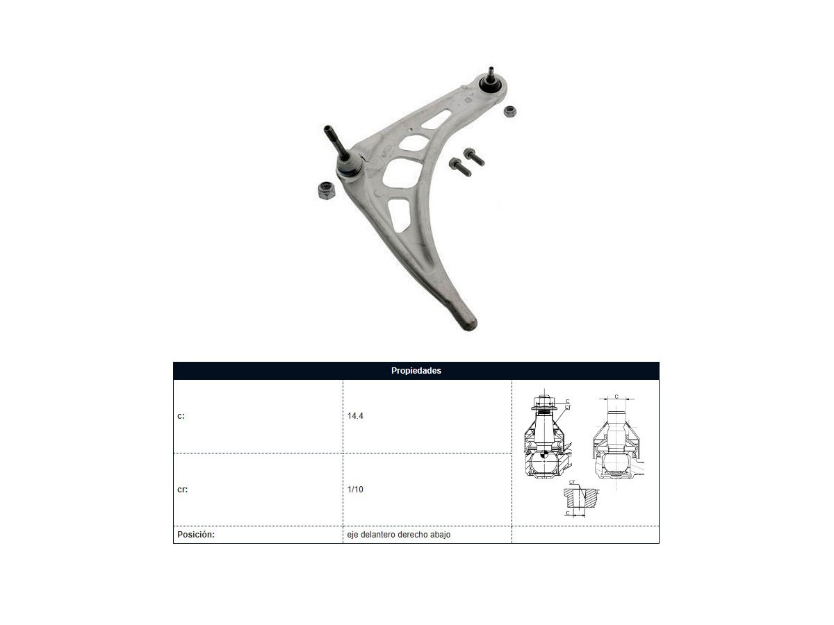 Parilla De Susp Del BMW 330 Ci (E46)/320D (E46)/328I (E46)/320I (E46)/318I (E46)/330Xd (E46)/323I (E46) 96-09 Der