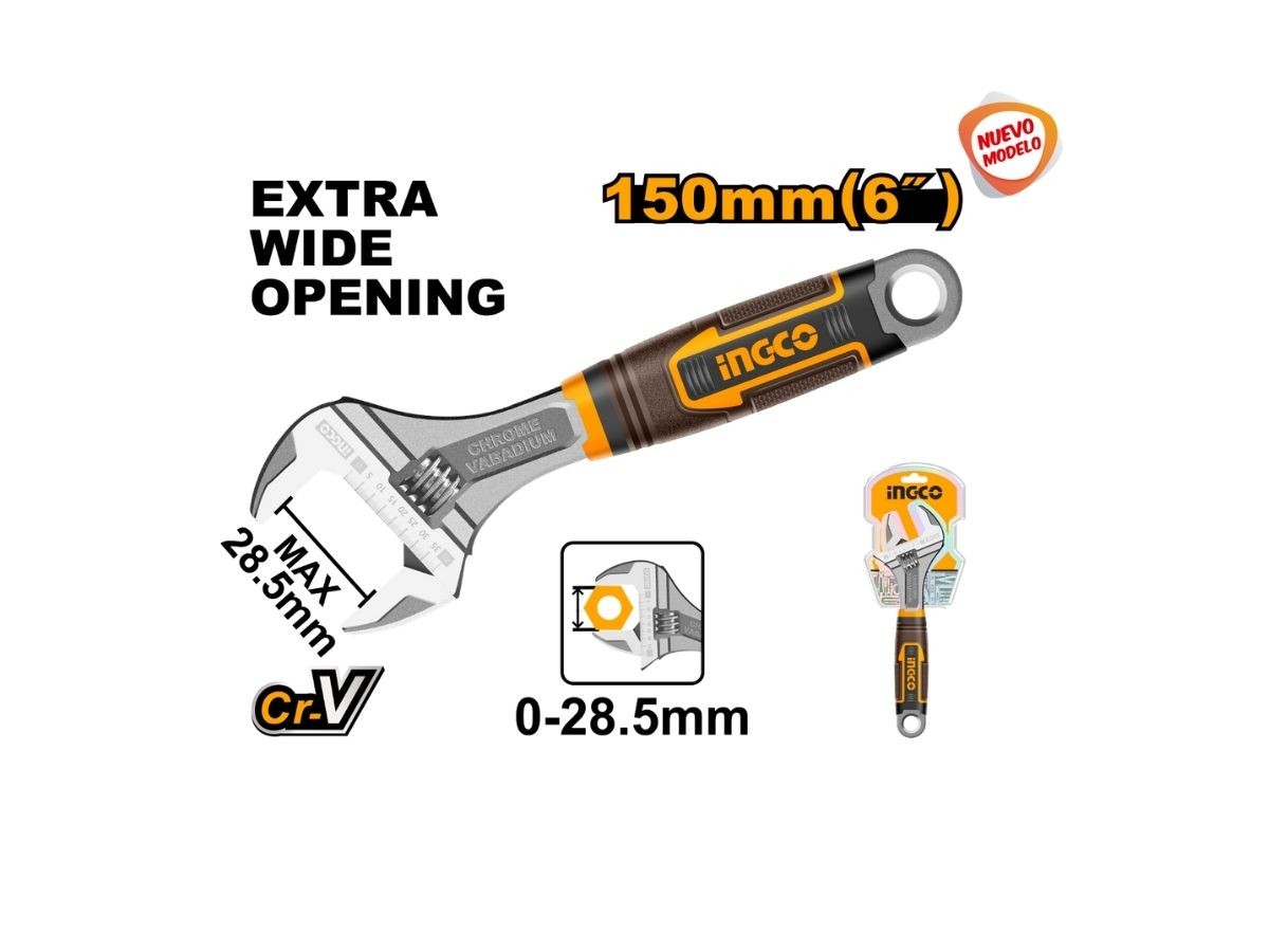 LLAVE FRANCESA AJUSTABLE MANGO GOMA 6