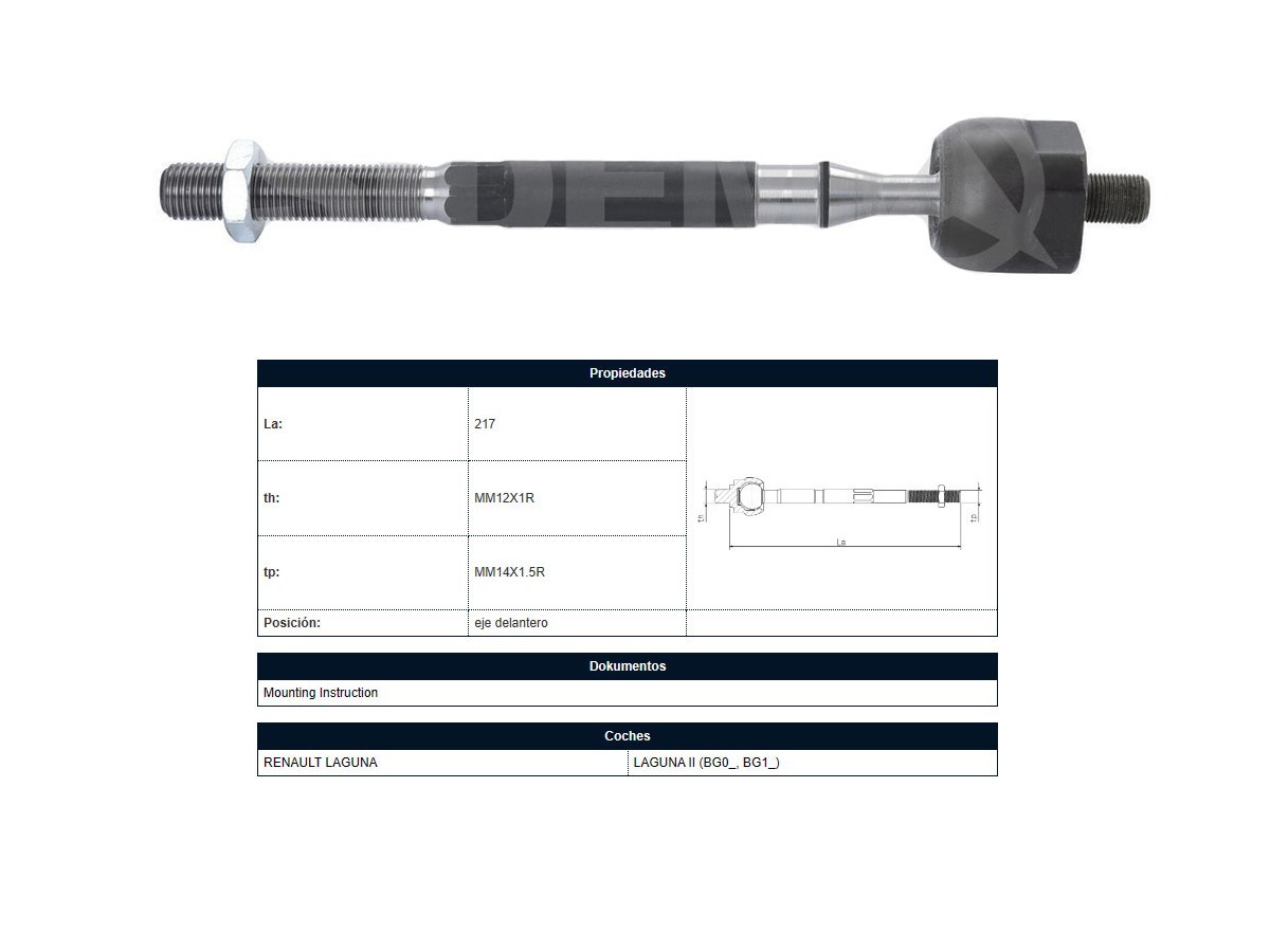 Mate Renault Laguna 02-25 Izq/Der