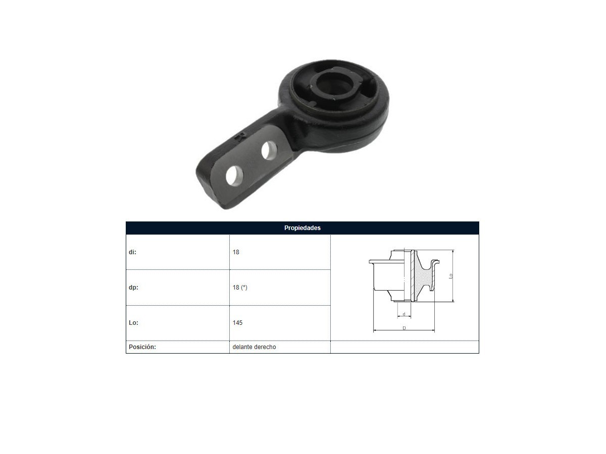 Soporte Parilla Del  BMW 318I (E36)/325I (E36)/320I (E36)/318Tds (E36)/316I (E36)/323I (E36) 90-00 Der
