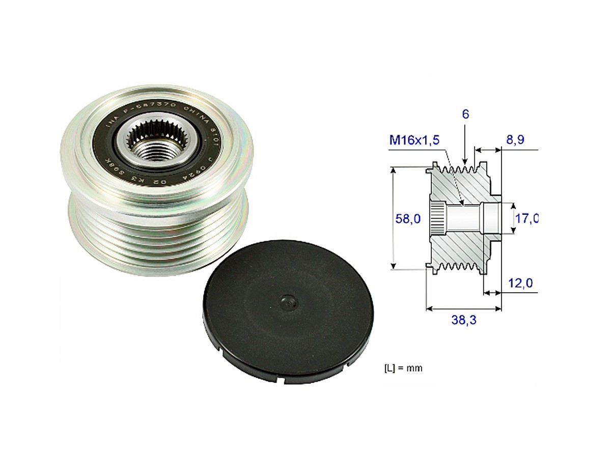 Polea Alternador Marcha Libre Hyundai I10/Grand I10  Kia Picanto 13-25