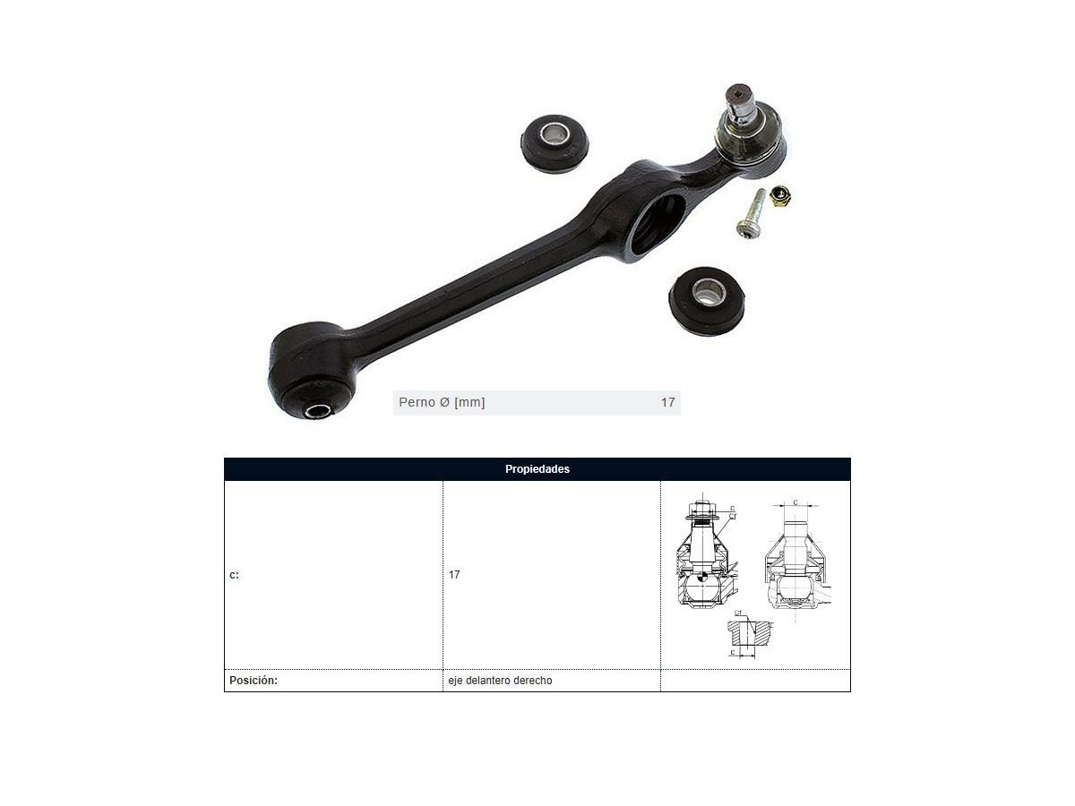 Brazo Suspension Ford Escort Verona 81-96 Der