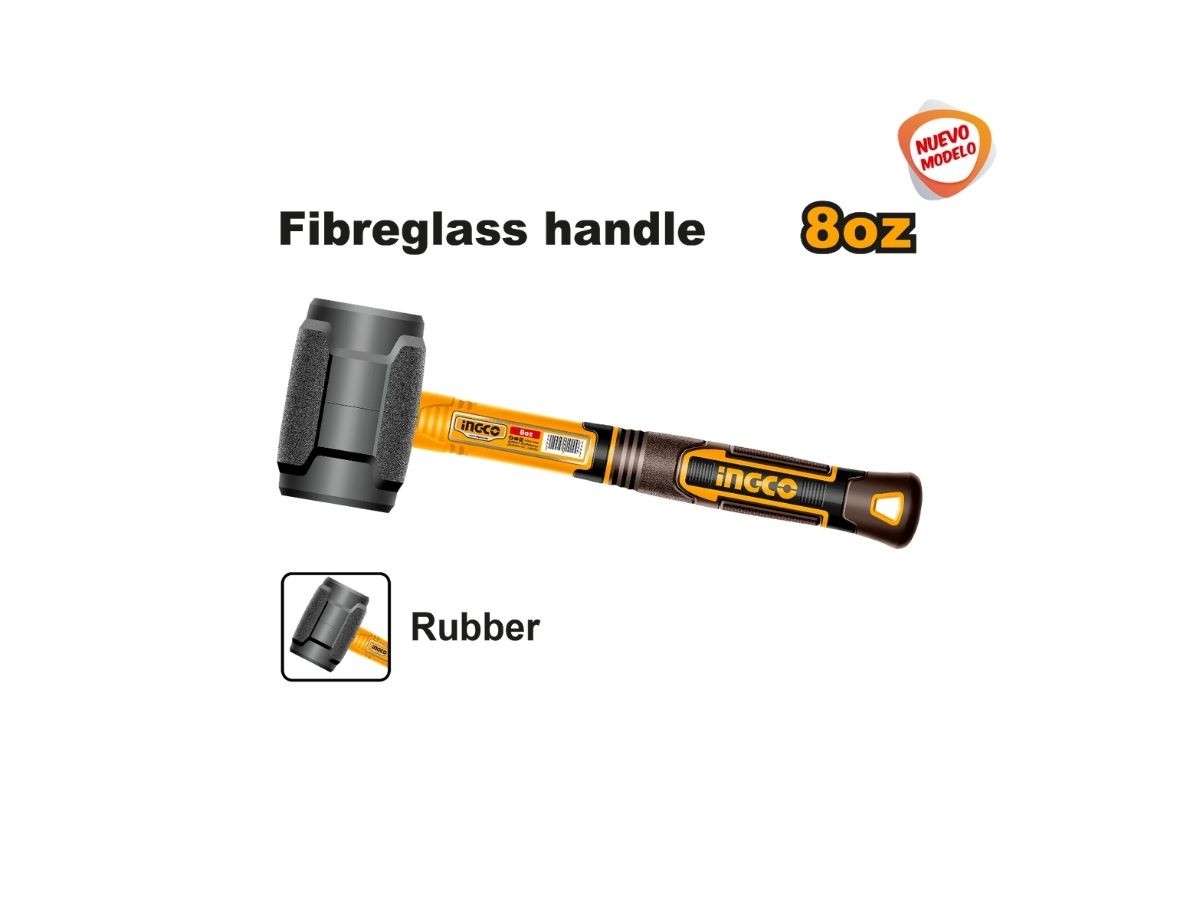 MARTILLO DE GOMA NEGRO 220gr INGCO