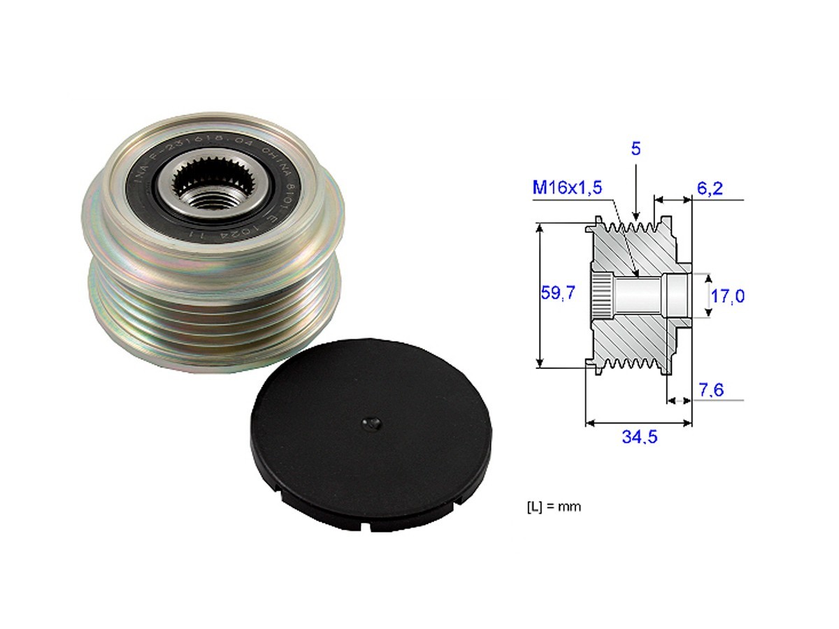 Polea Alternador Marcha Libre Kia Carnival 05-25