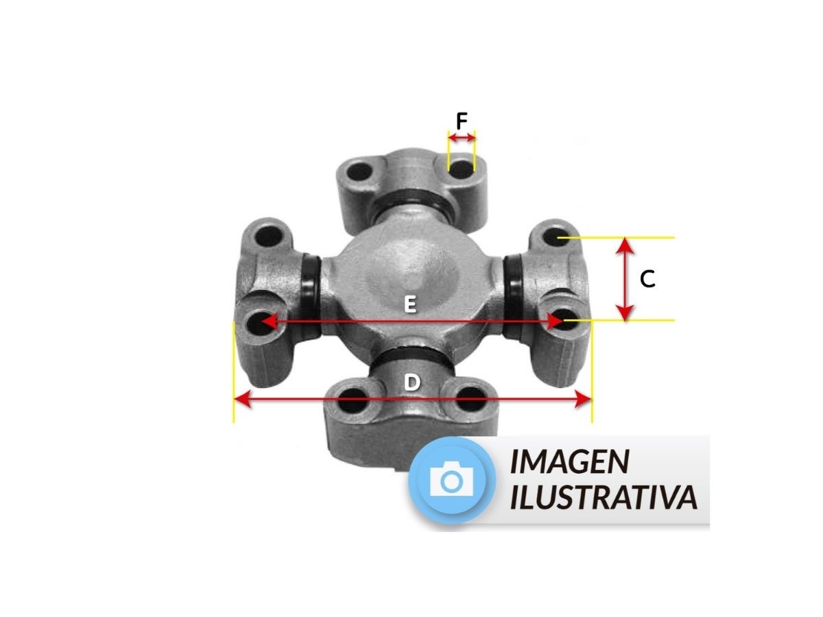 CRUCETA C:36.5mm D:107.9mm E:86.9mm F:9