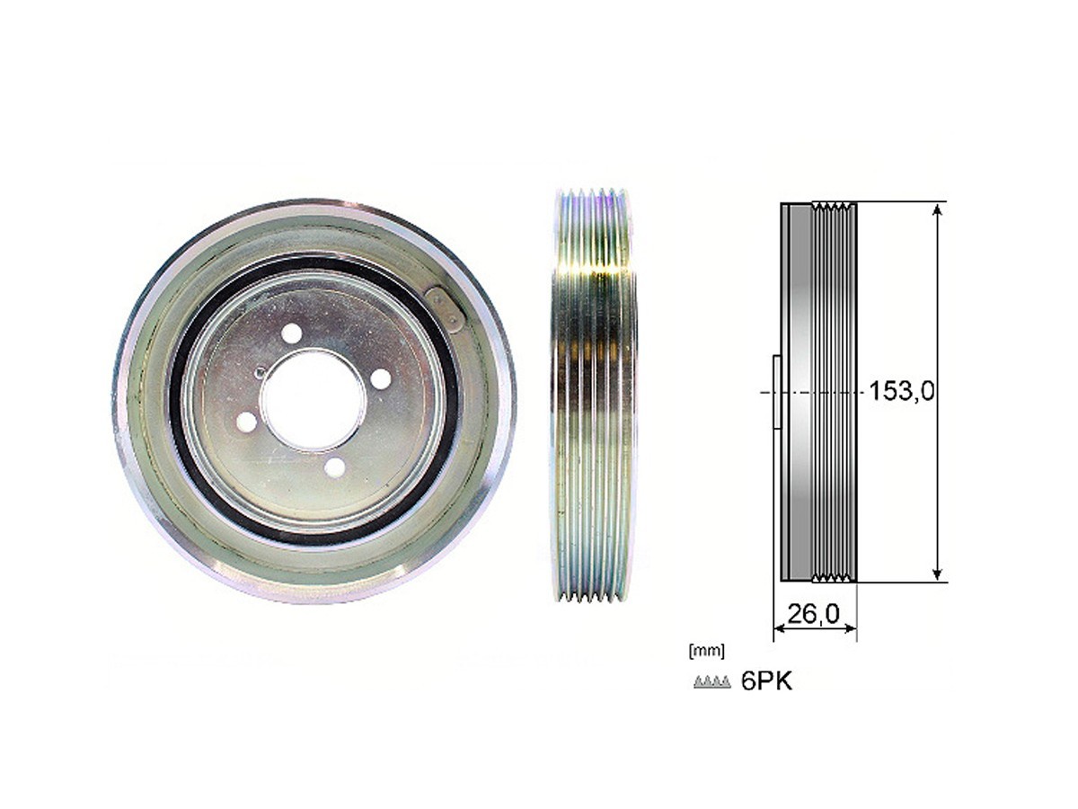 Polea Damper Citroen Xsara/C15/Jumpy/Berlingo  Peug Expert/206/Partner/306 96-25
