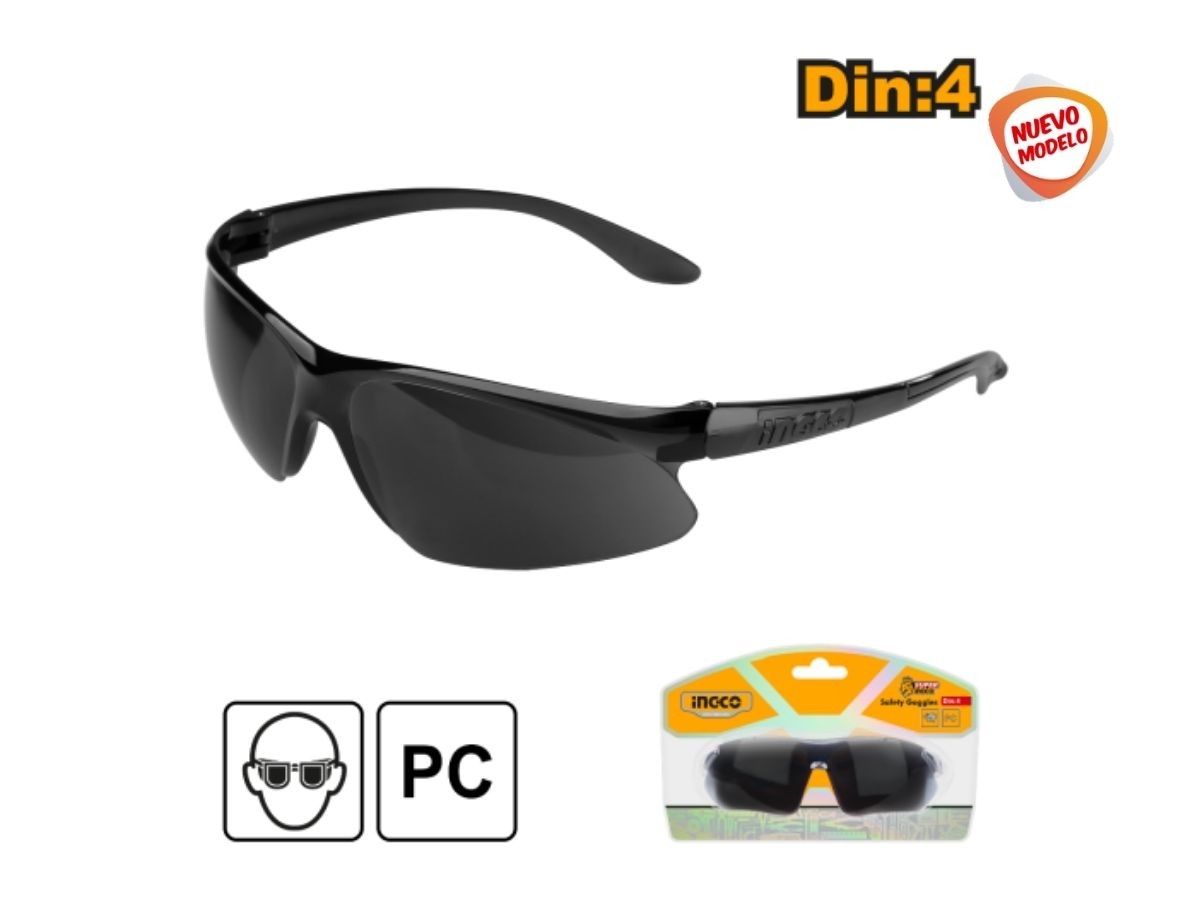 LENTES SEGURIDAD POLICARBONATO INGCO OSCURO G° 8