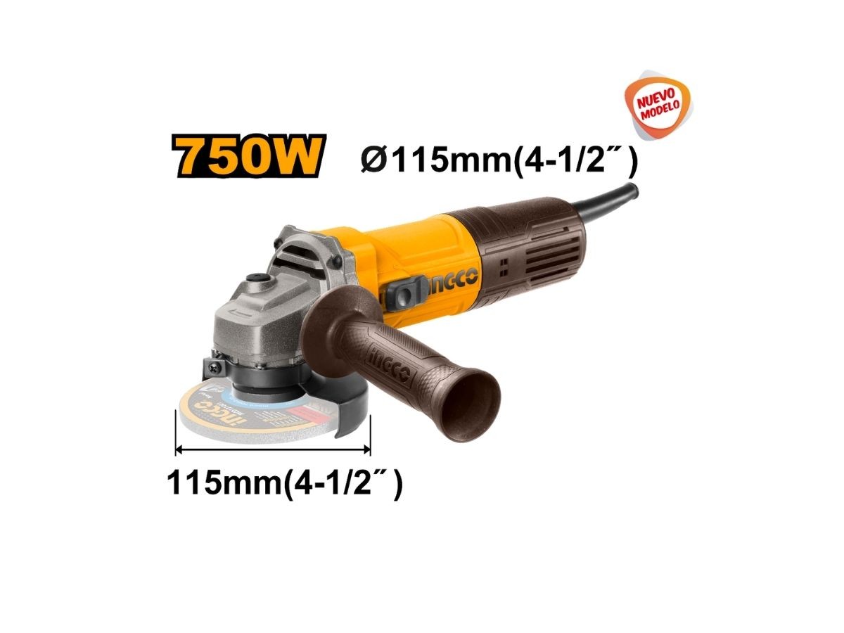 AMOLADORA ANGULAR 4 1/2 750W SUPER SELECT INGCO