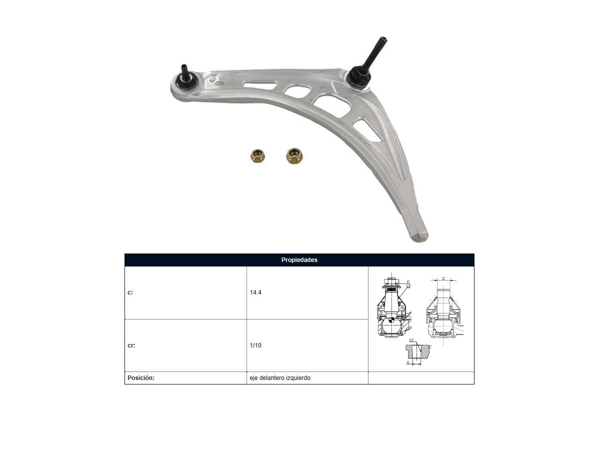 Parilla De Susp Del BMW 320D (E46)/323I (E46)/330Xd (E46)/330 Ci (E46)/328I (E46)/320I (E46)/318I (E46) 96-09 Izq