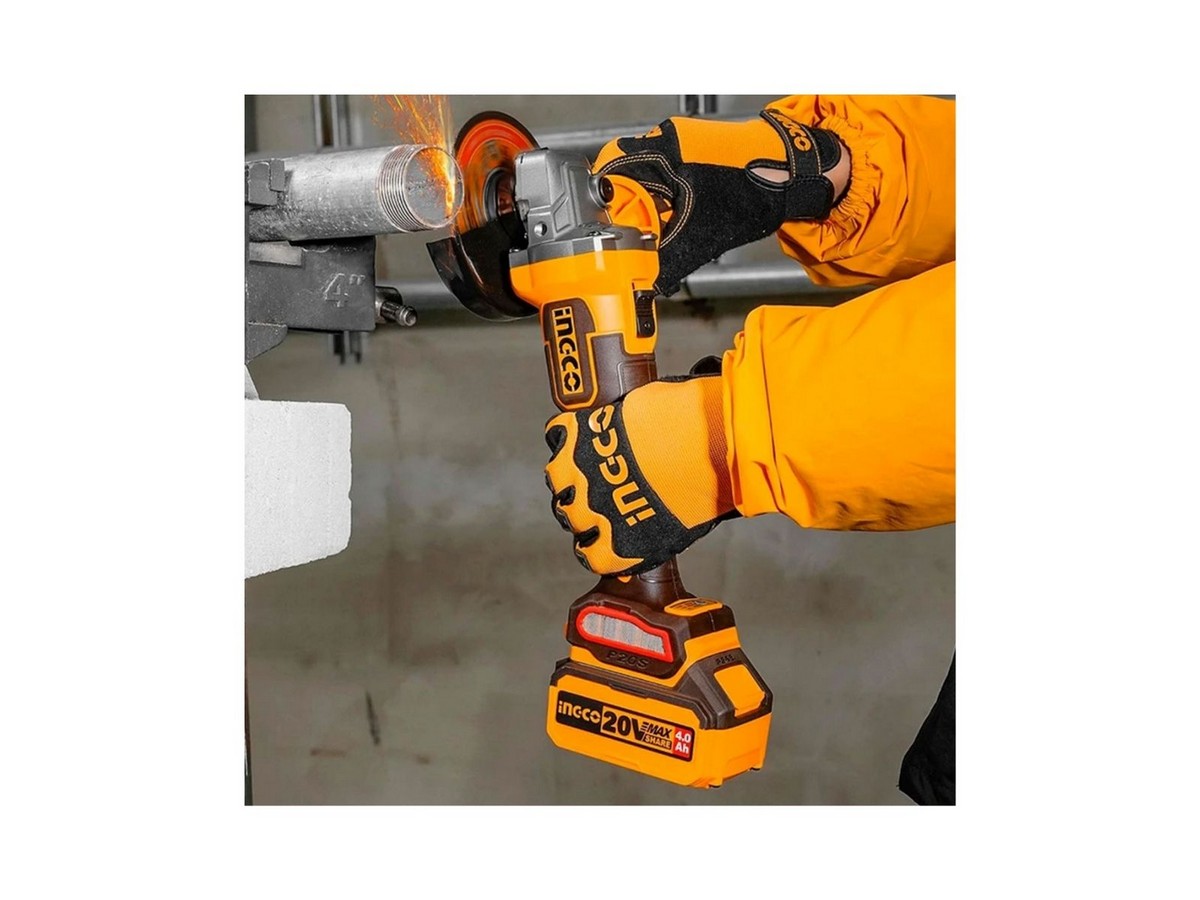 SET AMOLADORA 20V BL + BATERIA 4 AH + VALIJA INGCO