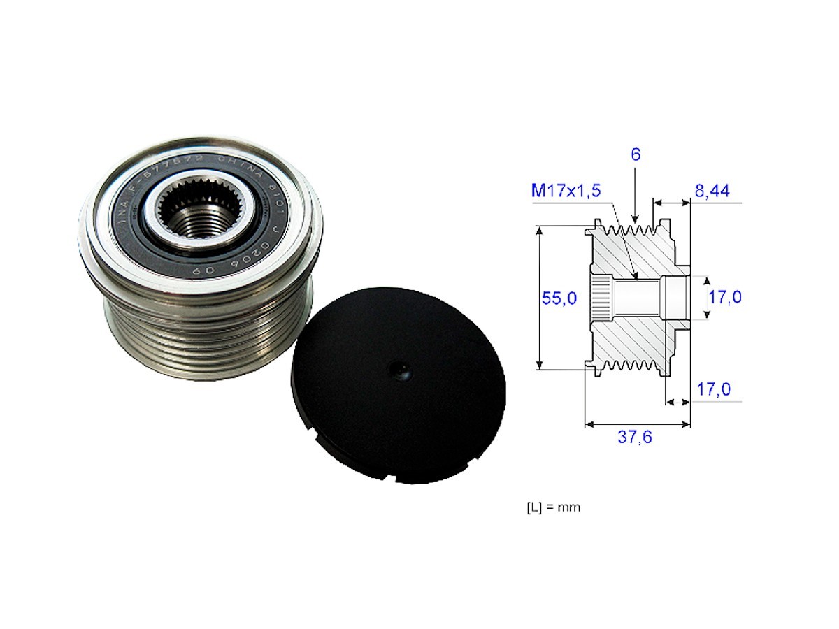 Polea Alternador Marcha Libre Mitsubishi Outlander/Lancer 09-25