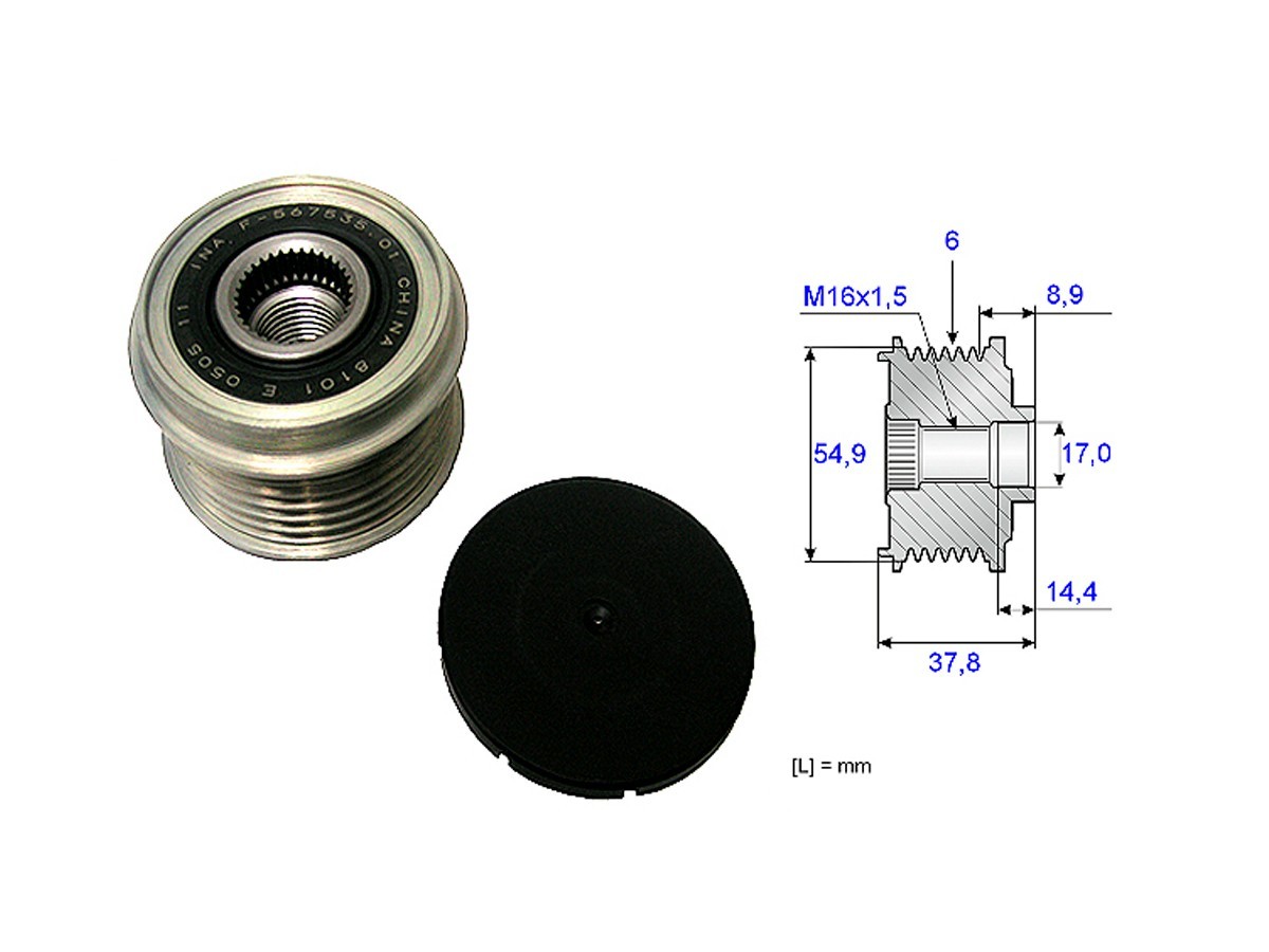 Polea Alternador Marcha Libre Hyundai Santa Fe, Kia Sorento 11-25