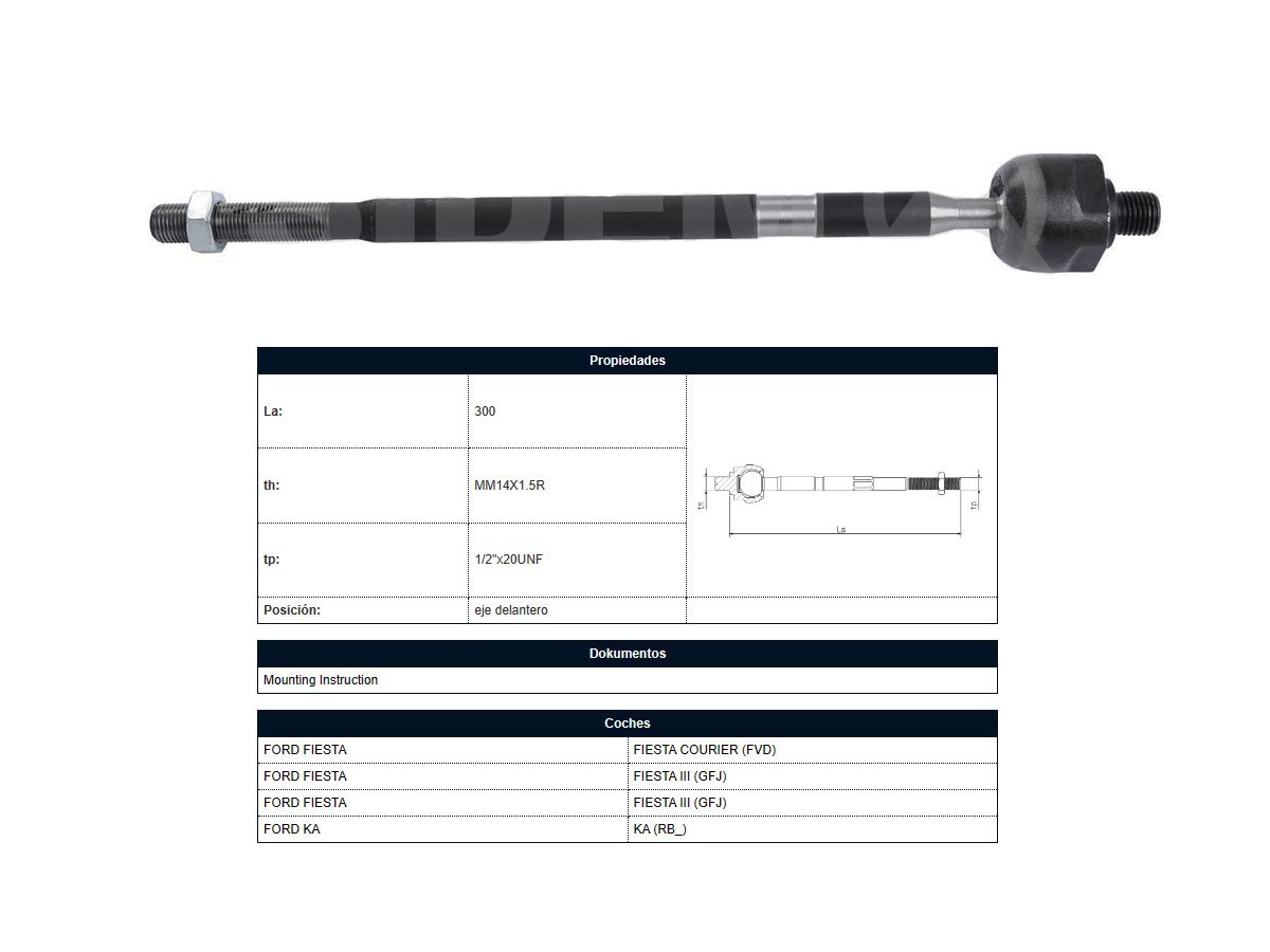 Mate Ford Fiesta/Ka 89-07 Der/Izq
