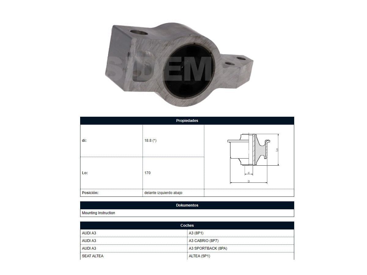 Soporte Parilla Volks Vento 07-10 Izq