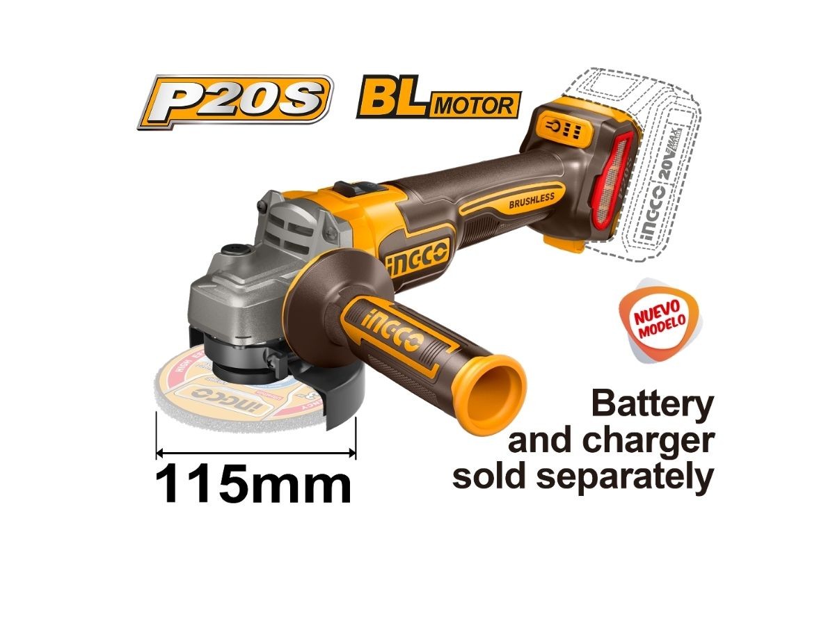 AMOLADORA 20V BRUSHLESS 4 1/2 115M INGCO