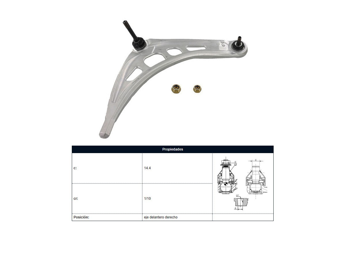 Parilla De Susp Del BMW 320D (E46)/320I (E46)/323I (E46)/330Xd (E46)/328I (E46)/330 Ci (E46)/318I (E46) 96-09 Der