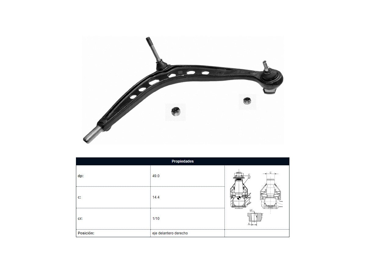 Parilla De Susp Del BMW 323I (E36)/318I (E36)/325I (E36)/318Tds (E36)/320I (E36)/316I (E36) 90-00 Der