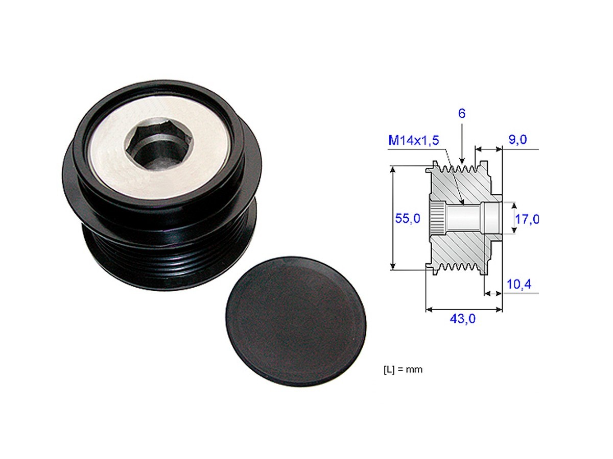 Polea Alternador Marcha Libre Toyota Corolla/Rav4 10-17