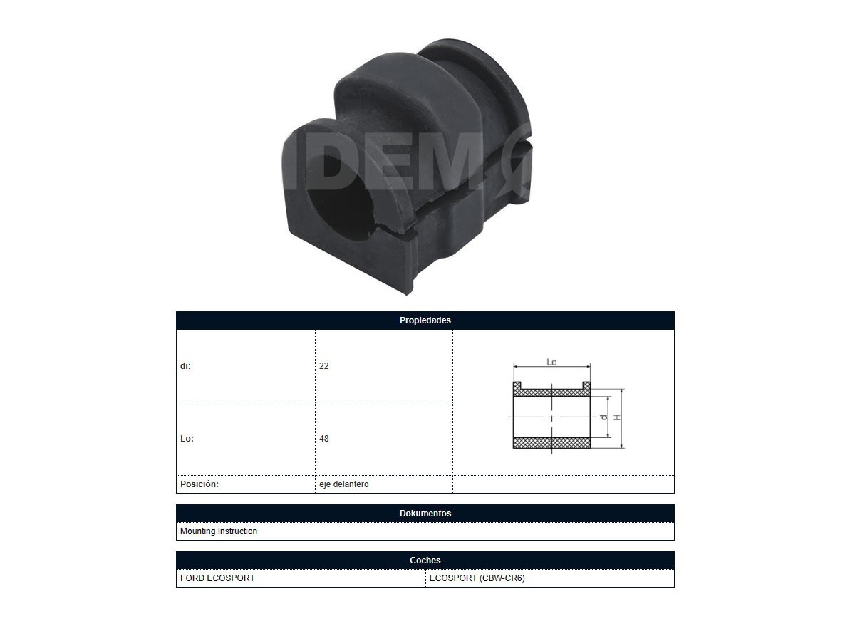 Buje Ford Ecosport 05-25 Der/Izq