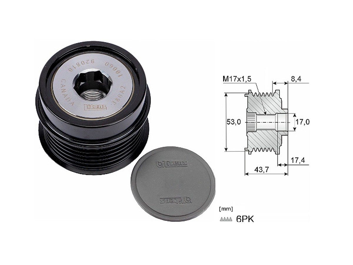 Polea Alternador Marcha Libre Dodge Journey  Fiat Freemont  Jeep Compass 4X4/Renegade/Compass 4X2/Patriot 07-25