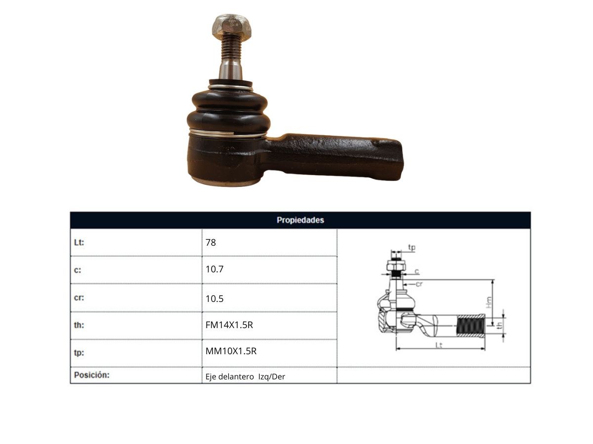 Puntero Chevrolet Corsa/Corsa Combo/Celta 95-16 Der/Izq Int Ø14