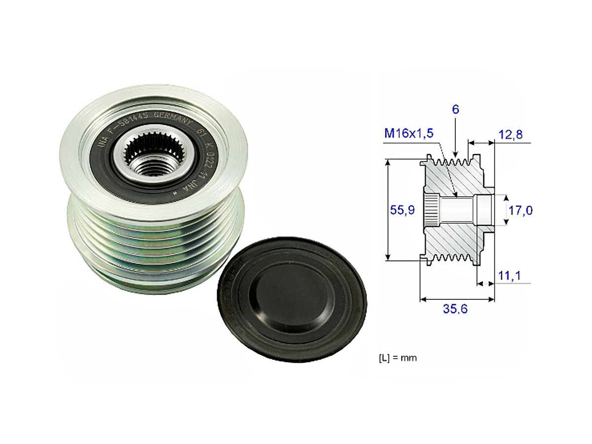 Polea Alternador Marcha Libre Audi A4/A3  Volks Passat/Tiguan 05-25
