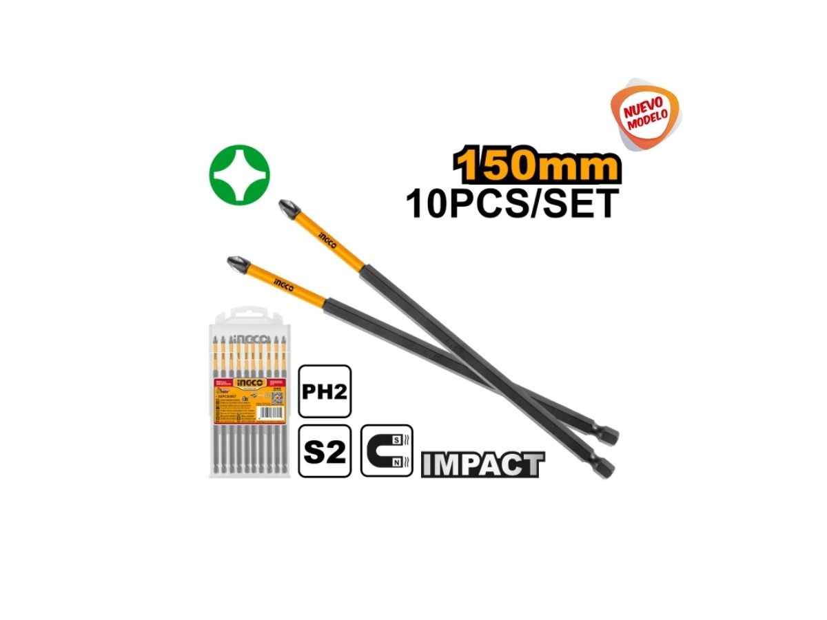 SET PUNTAS PH2 150MM LARGAS IMPACTO INGCO