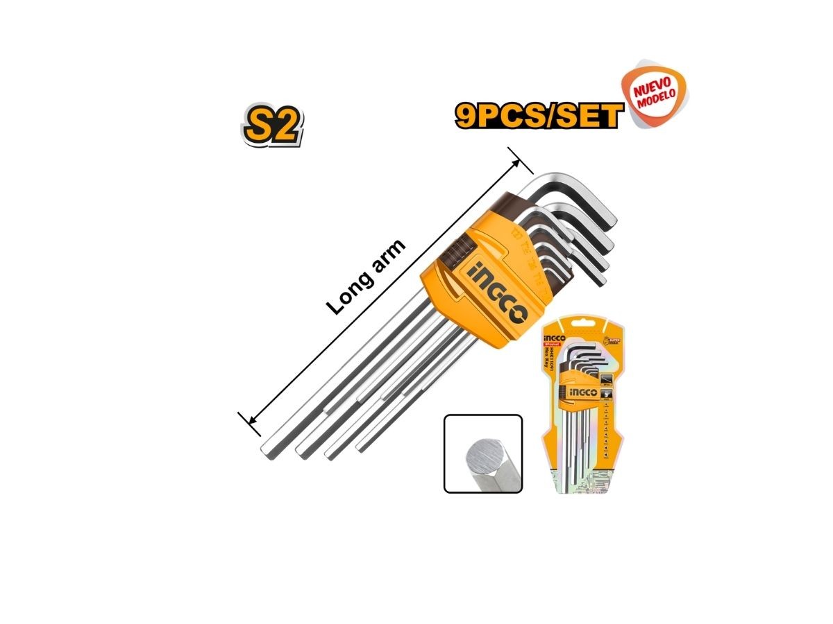 JUEGO DE 9 LLAVES ALLEN 1.5 A 10MM INGCO