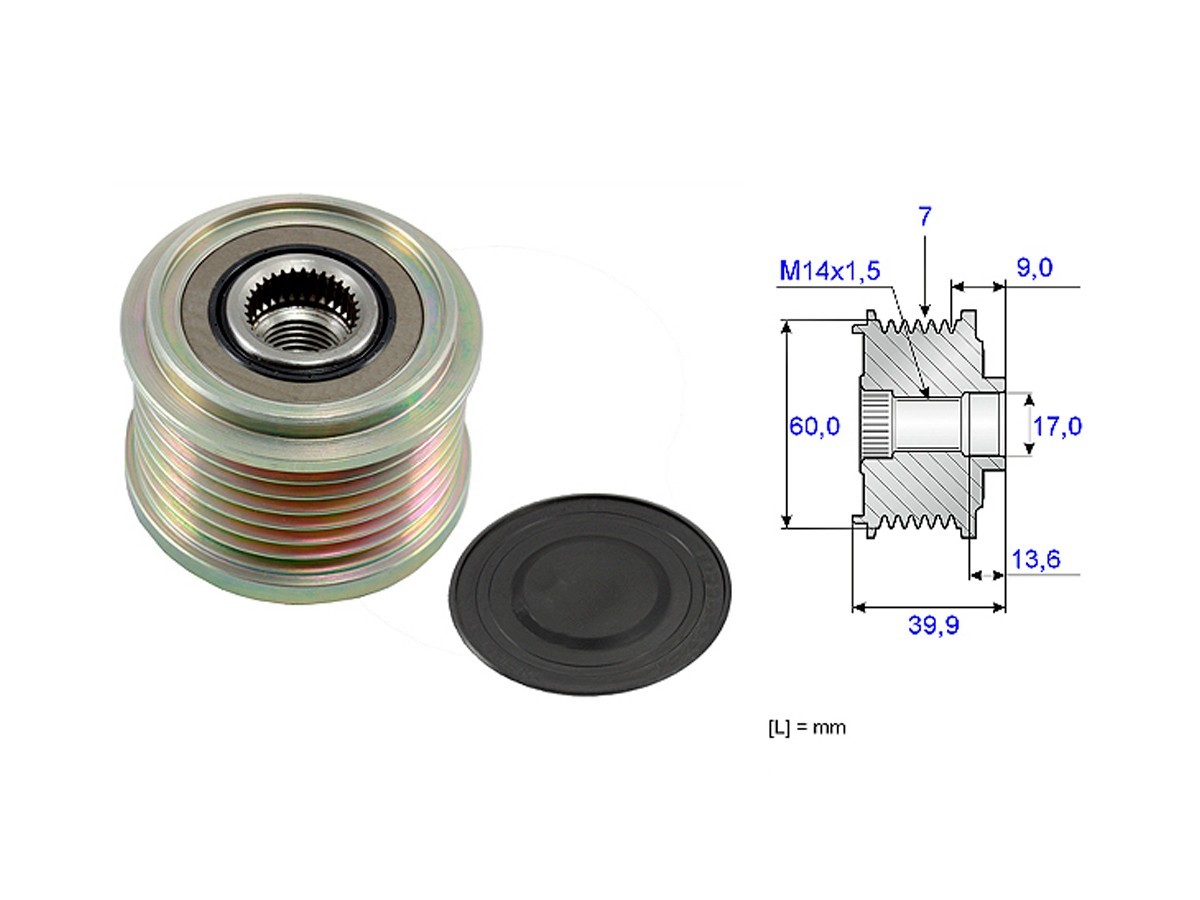 Polea Alternador Marcha Libre Hyundai H1 Carroceria Tq Starex  Hyundai Camion Porter  Kia Sorento  Kia Camion Bongo K2500 Tdi Diesel 06-25