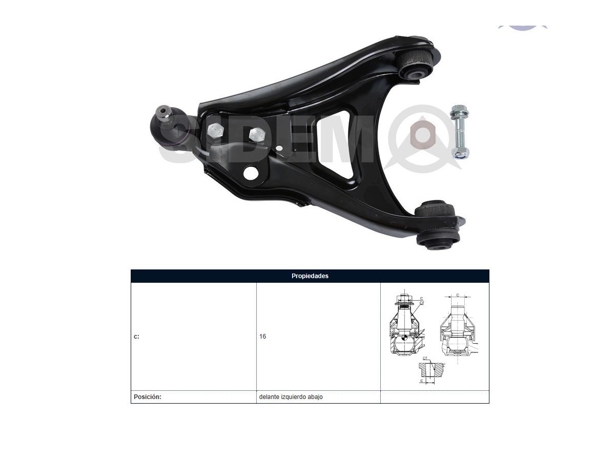 Parilla Suspension Delantera Renault Clio 96-99 Izq