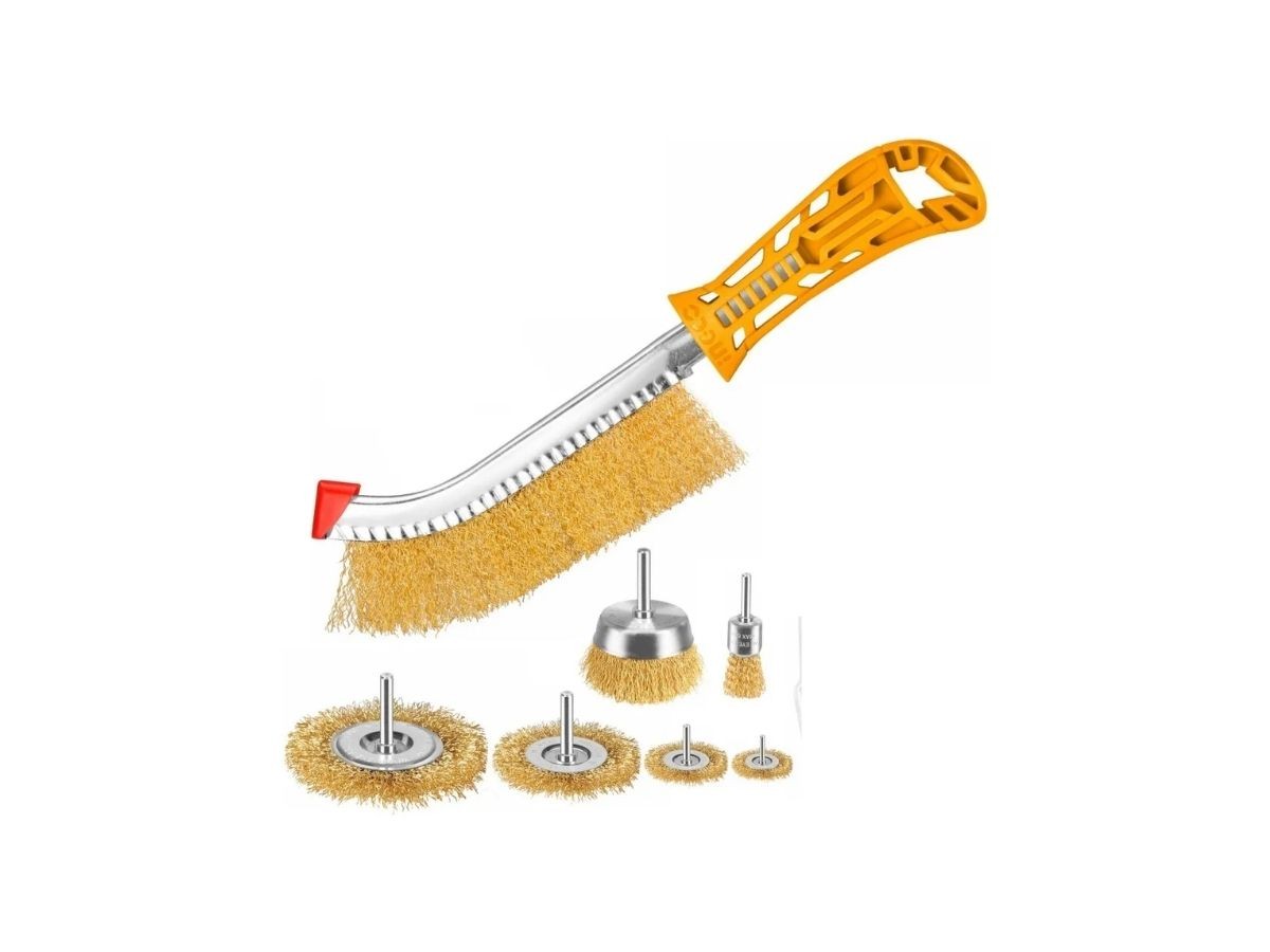 SET X 7 CEPILLOS ALAMBRE INGCO